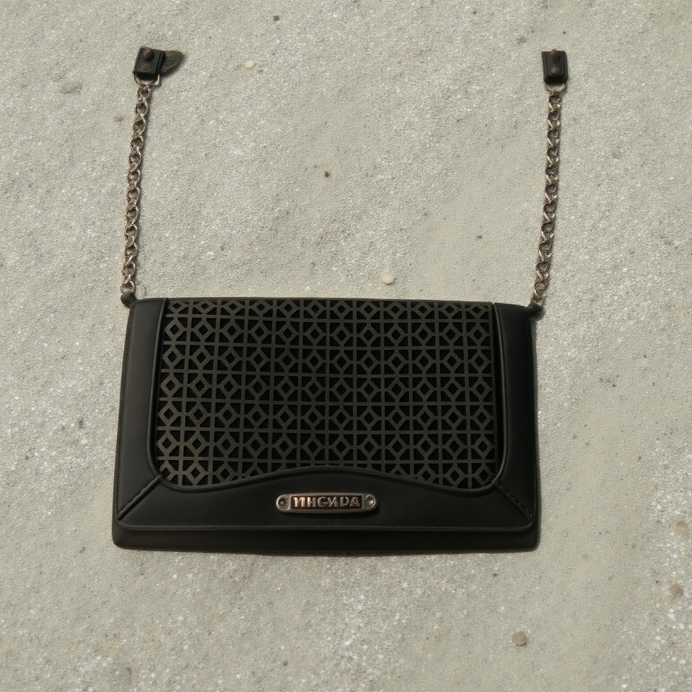 Nicole Miller Black Crossbody Bag with Geometric Design